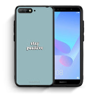 Thumbnail for Θήκη Huawei Y6 2018 Positive Text από τη Smartfits με σχέδιο στο πίσω μέρος και μαύρο περίβλημα | Huawei Y6 2018 Positive Text case with colorful back and black bezels