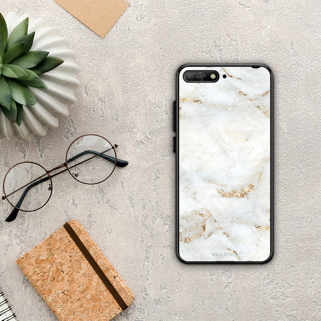 White Gold Marble - Huawei Y6 2018 / Honor 7A case