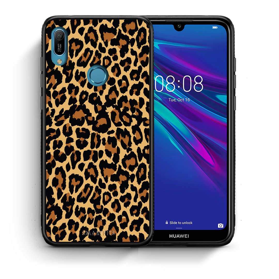 Θήκη Huawei Y6 2019 Leopard Animal από τη Smartfits με σχέδιο στο πίσω μέρος και μαύρο περίβλημα | Huawei Y6 2019 Leopard Animal case with colorful back and black bezels
