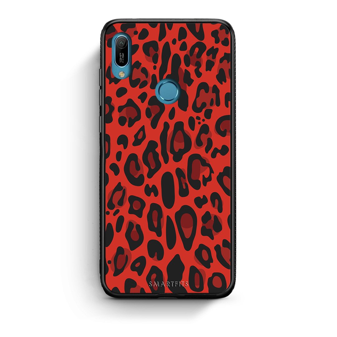 4 - Huawei Y6 2019 Red Leopard Animal case, cover, bumper