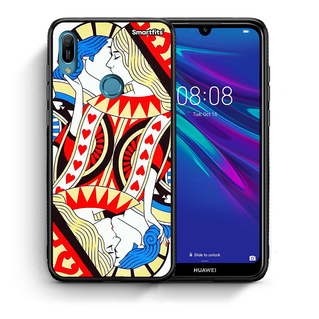 Θήκη Huawei Y6 2019 Card Love από τη Smartfits με σχέδιο στο πίσω μέρος και μαύρο περίβλημα | Huawei Y6 2019 Card Love case with colorful back and black bezels