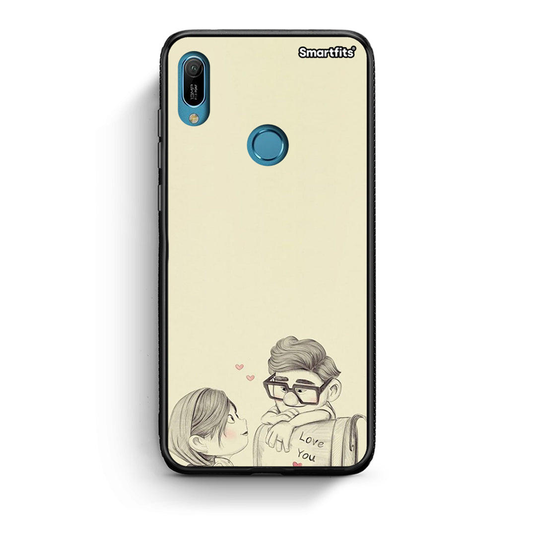 Huawei Y6 2019 Carl And Ellie θήκη από τη Smartfits με σχέδιο στο πίσω μέρος και μαύρο περίβλημα | Smartphone case with colorful back and black bezels by Smartfits