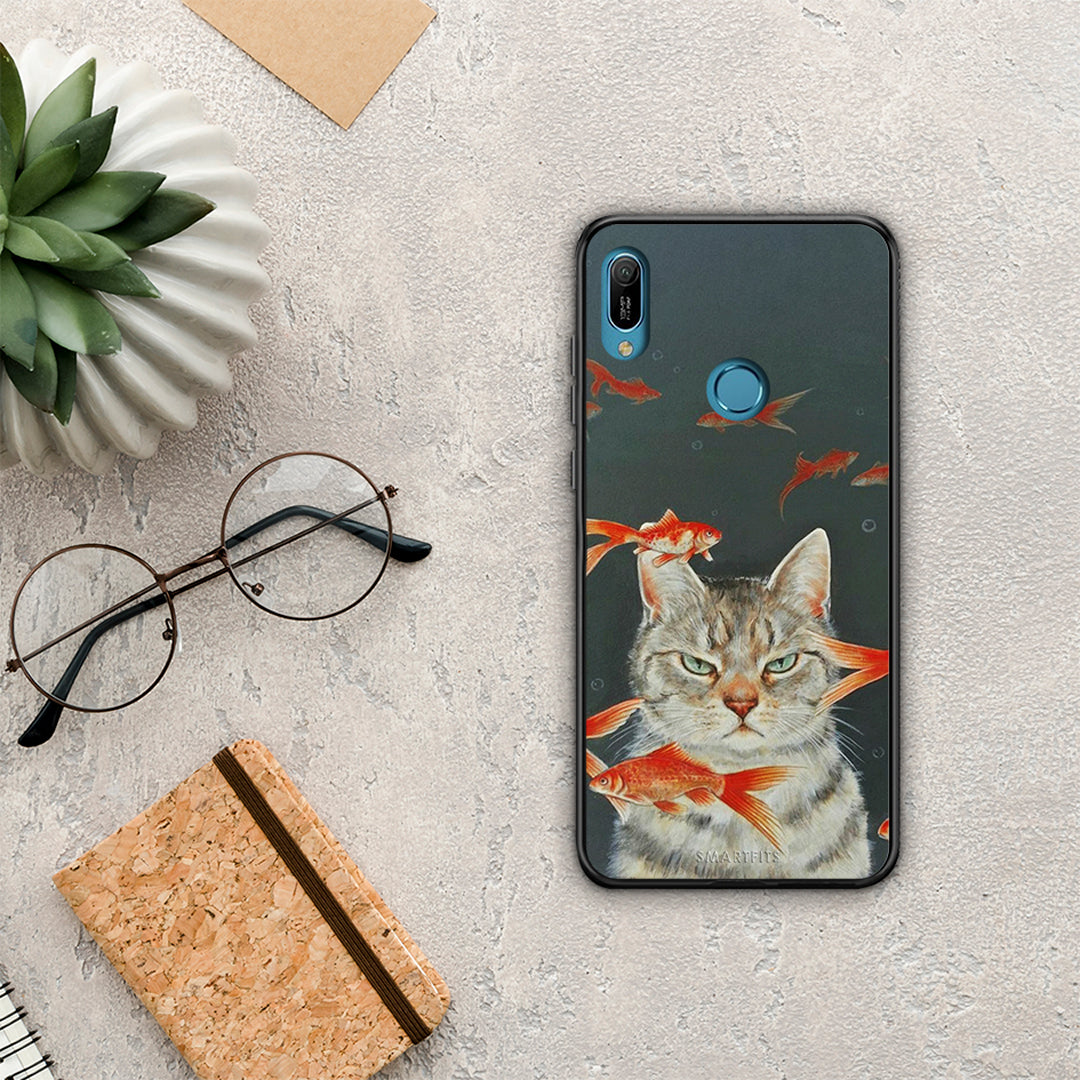 Cat Goldfish - Huawei Y6 2019 θήκη
