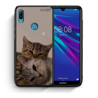 Thumbnail for Θήκη Huawei Y6 2019 Cats In Love από τη Smartfits με σχέδιο στο πίσω μέρος και μαύρο περίβλημα | Huawei Y6 2019 Cats In Love case with colorful back and black bezels