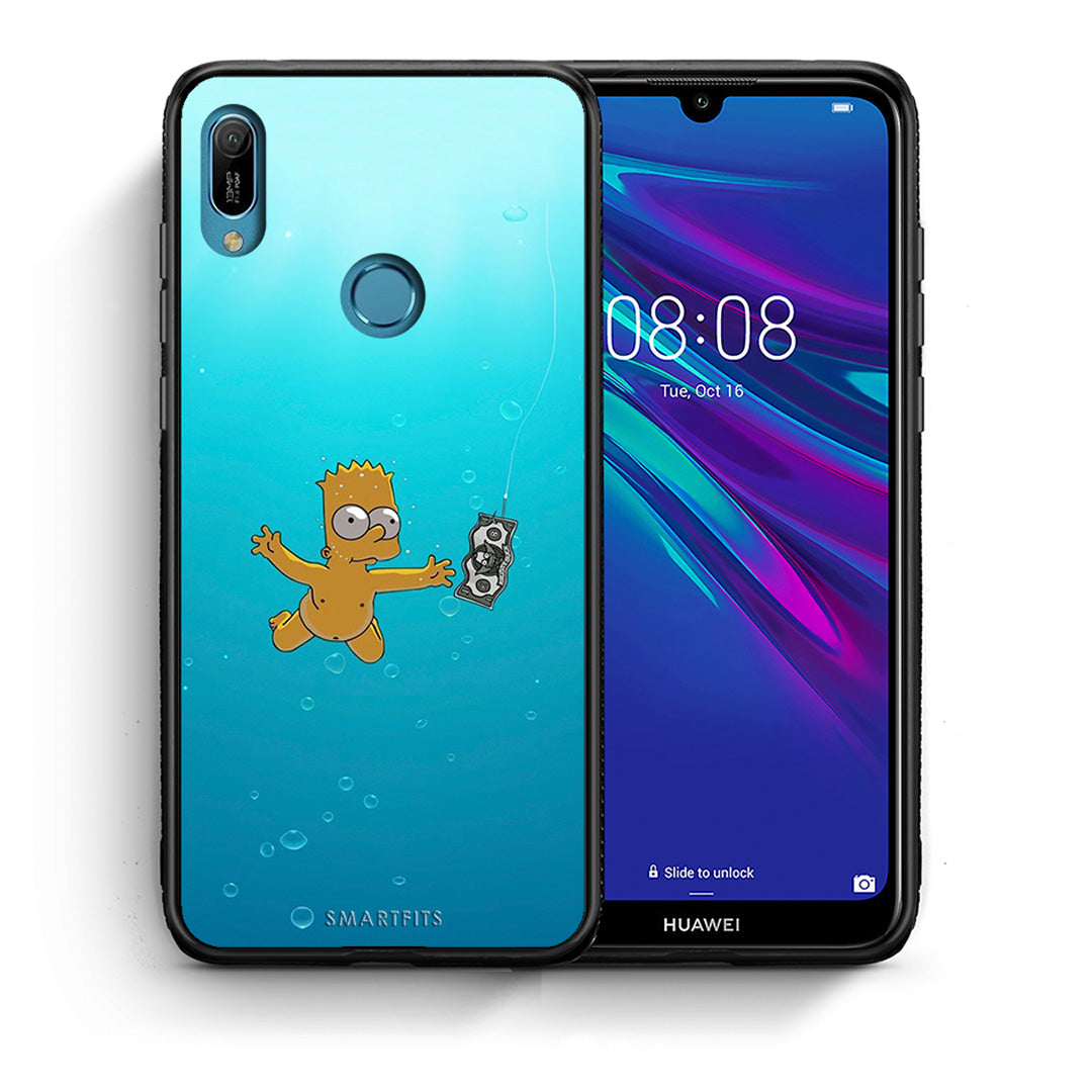 Θήκη Huawei Y6 2019 Chasing Money από τη Smartfits με σχέδιο στο πίσω μέρος και μαύρο περίβλημα | Huawei Y6 2019 Chasing Money case with colorful back and black bezels