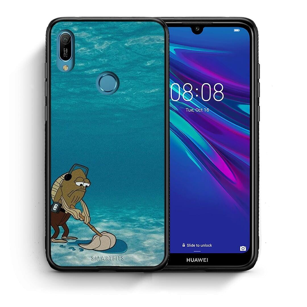 Θήκη Huawei Y6 2019 Clean The Ocean από τη Smartfits με σχέδιο στο πίσω μέρος και μαύρο περίβλημα | Huawei Y6 2019 Clean The Ocean case with colorful back and black bezels