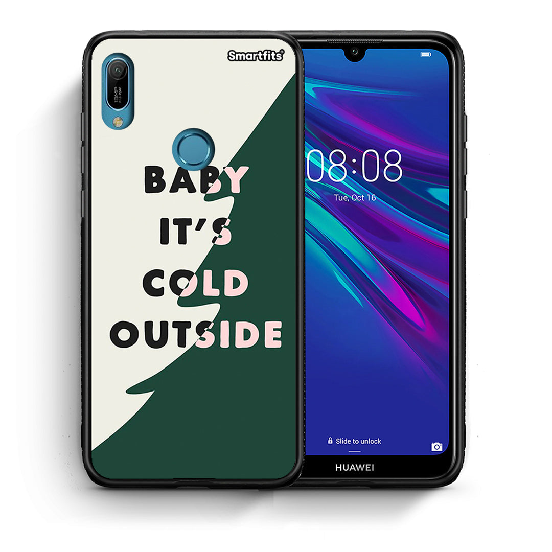 Θήκη Huawei Y6 2019 Cold Outside από τη Smartfits με σχέδιο στο πίσω μέρος και μαύρο περίβλημα | Huawei Y6 2019 Cold Outside case with colorful back and black bezels