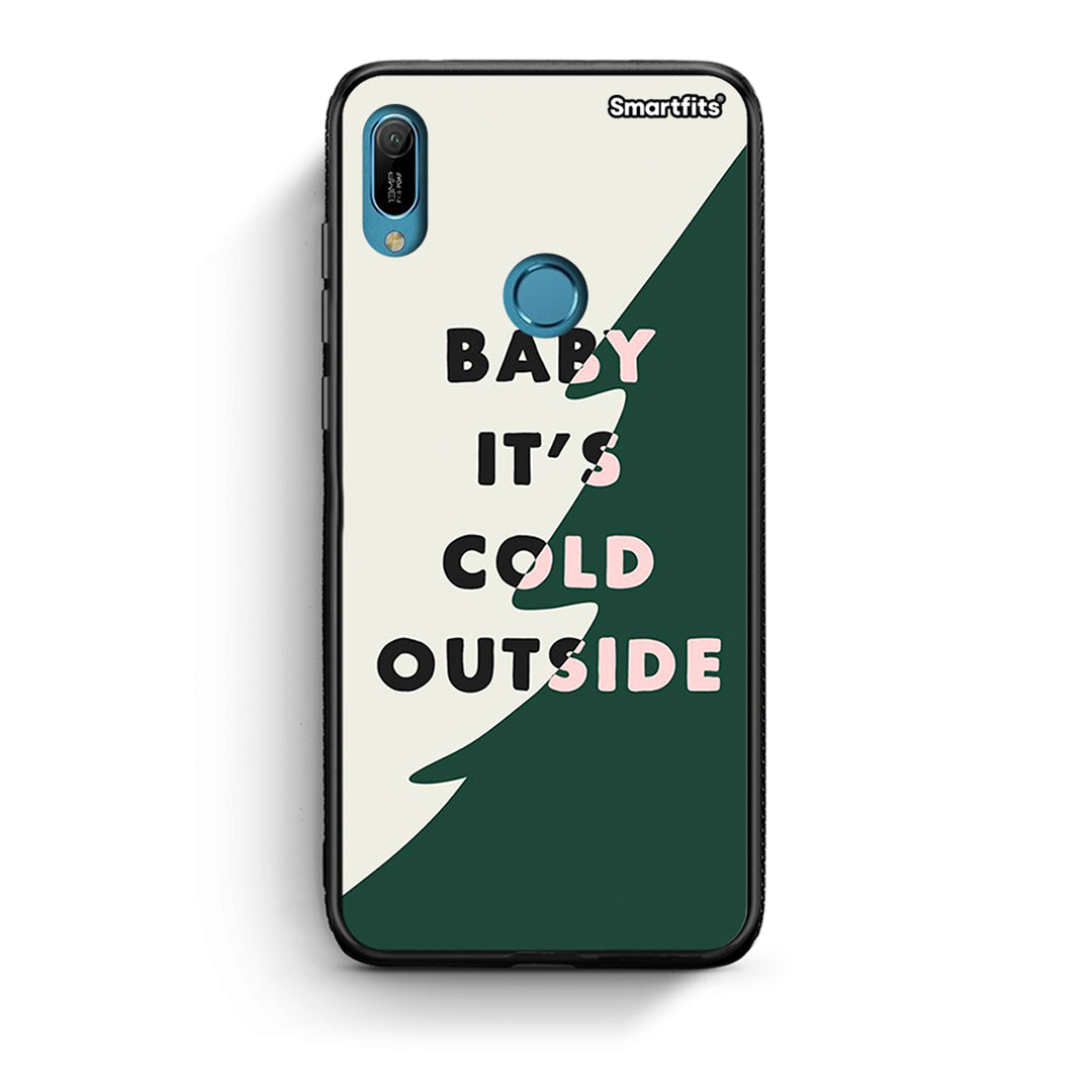 Huawei Y6 2019 Cold Outside θήκη από τη Smartfits με σχέδιο στο πίσω μέρος και μαύρο περίβλημα | Smartphone case with colorful back and black bezels by Smartfits