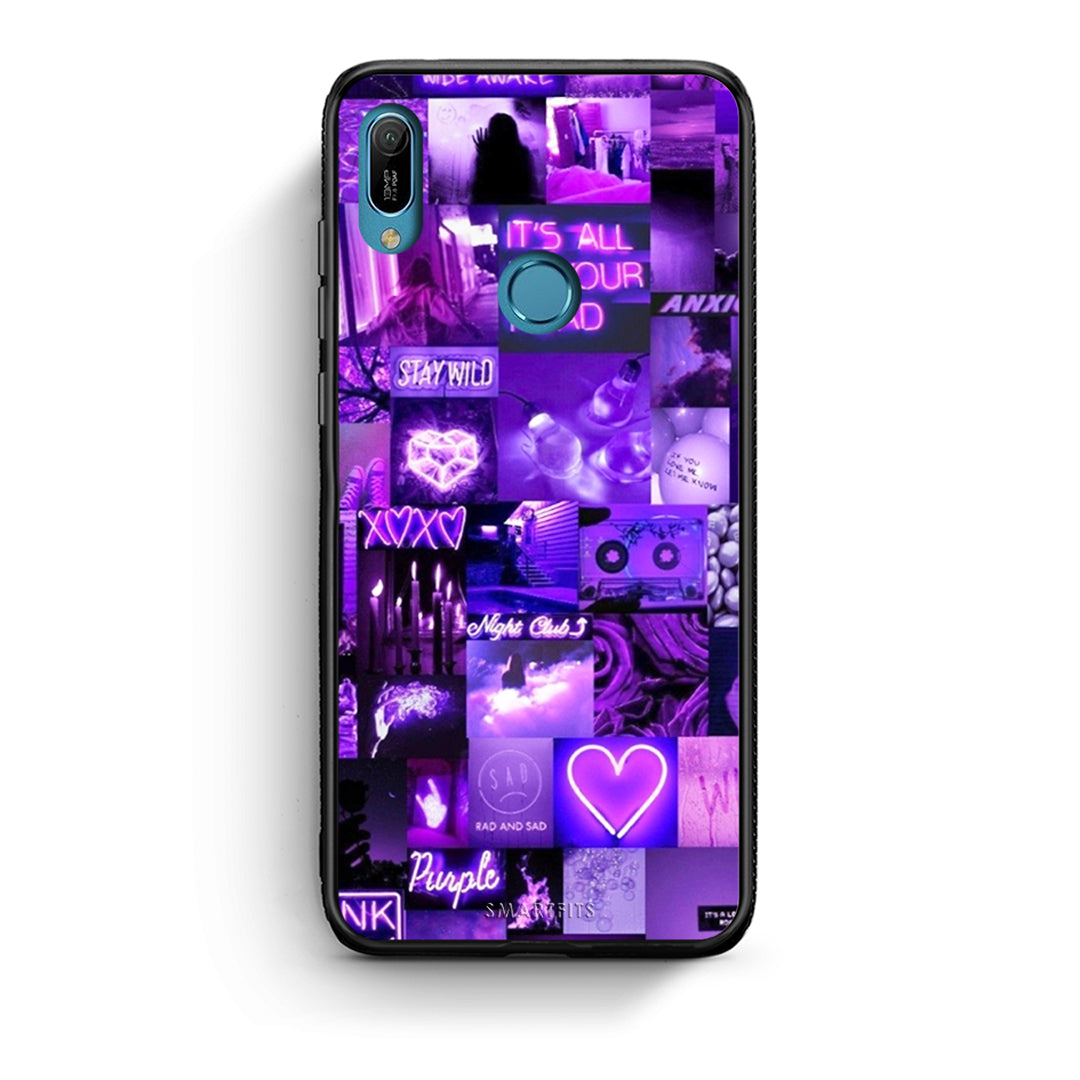 Huawei Y6 2019 Collage Stay Wild Θήκη Αγίου Βαλεντίνου από τη Smartfits με σχέδιο στο πίσω μέρος και μαύρο περίβλημα | Smartphone case with colorful back and black bezels by Smartfits