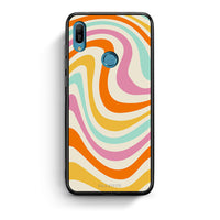 Thumbnail for Huawei Y6 2019 Colourful Waves θήκη από τη Smartfits με σχέδιο στο πίσω μέρος και μαύρο περίβλημα | Smartphone case with colorful back and black bezels by Smartfits