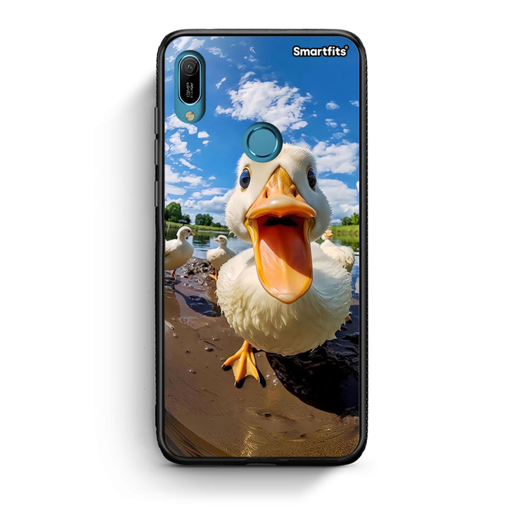 Huawei Y6 2019 Duck Face θήκη από τη Smartfits με σχέδιο στο πίσω μέρος και μαύρο περίβλημα | Smartphone case with colorful back and black bezels by Smartfits