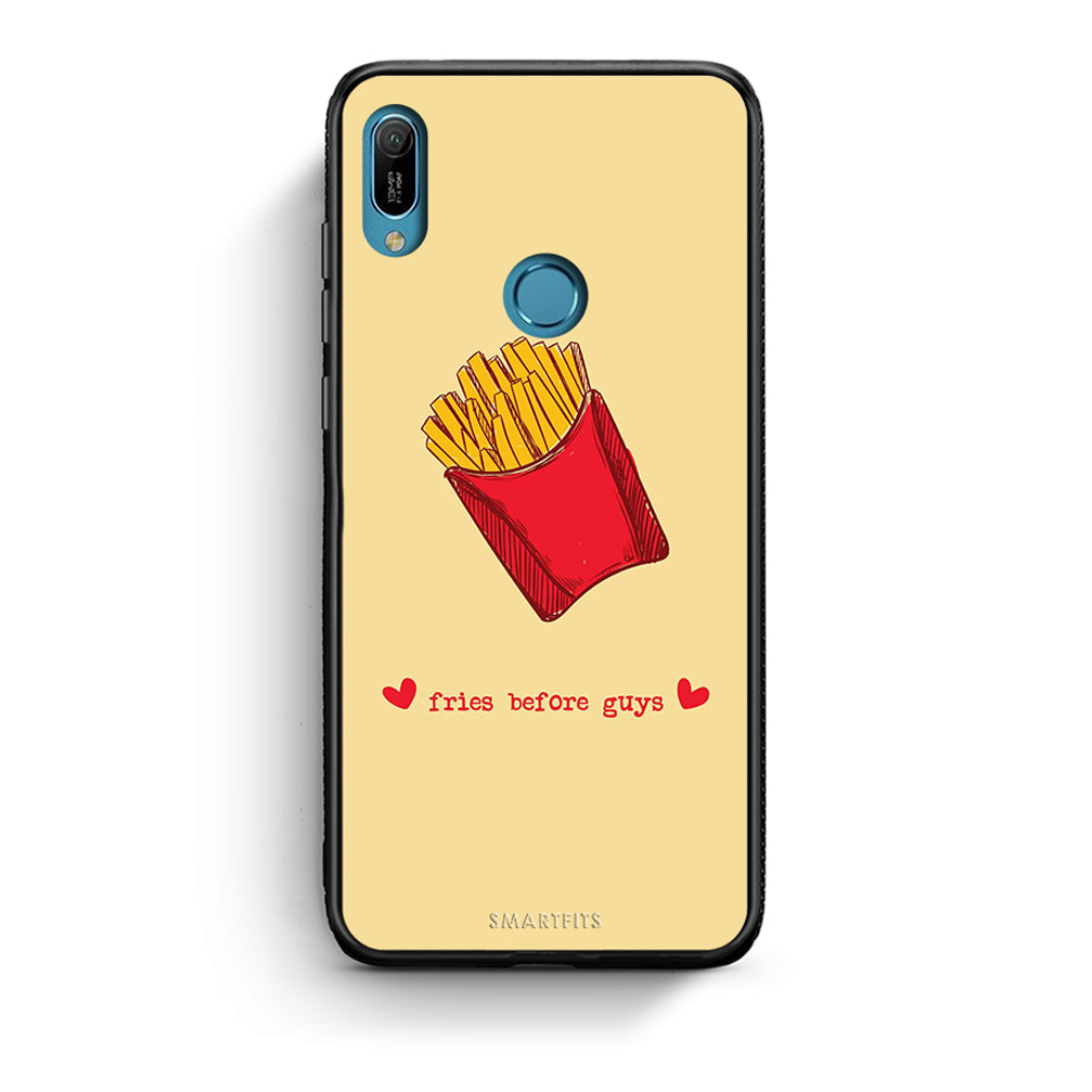 Huawei Y6 2019 Fries Before Guys Θήκη Αγίου Βαλεντίνου από τη Smartfits με σχέδιο στο πίσω μέρος και μαύρο περίβλημα | Smartphone case with colorful back and black bezels by Smartfits