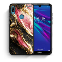 Thumbnail for Θήκη Huawei Y6 2019 Glamorous Pink Marble από τη Smartfits με σχέδιο στο πίσω μέρος και μαύρο περίβλημα | Huawei Y6 2019 Glamorous Pink Marble case with colorful back and black bezels