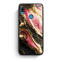 Thumbnail for Huawei Y6 2019 Glamorous Pink Marble θήκη από τη Smartfits με σχέδιο στο πίσω μέρος και μαύρο περίβλημα | Smartphone case with colorful back and black bezels by Smartfits