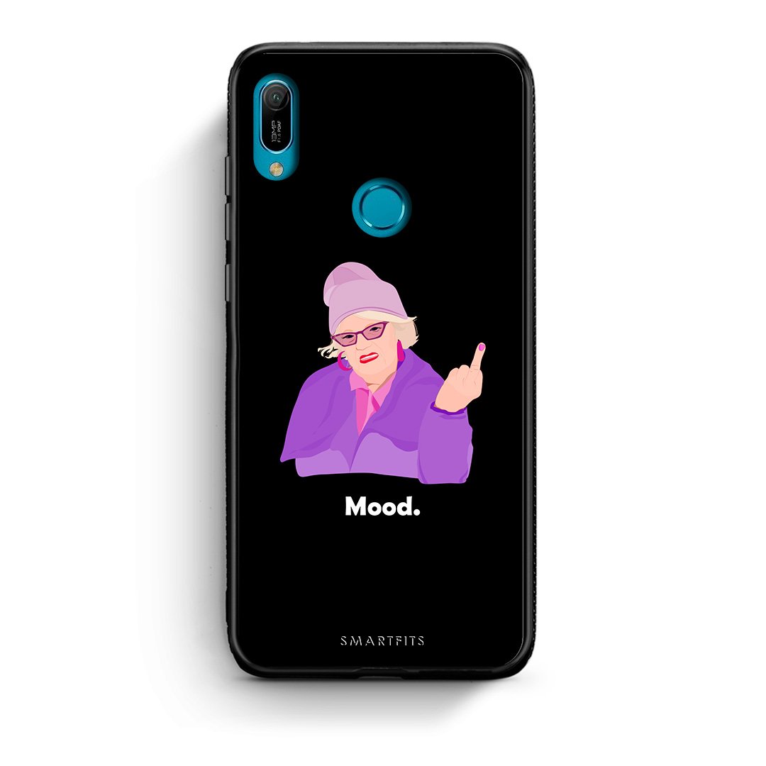 Huawei Y6 2019 Grandma Mood Black θήκη από τη Smartfits με σχέδιο στο πίσω μέρος και μαύρο περίβλημα | Smartphone case with colorful back and black bezels by Smartfits