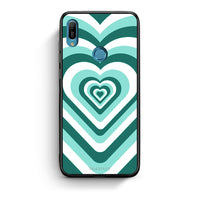 Thumbnail for Huawei Y6 2019 Green Hearts θήκη από τη Smartfits με σχέδιο στο πίσω μέρος και μαύρο περίβλημα | Smartphone case with colorful back and black bezels by Smartfits
