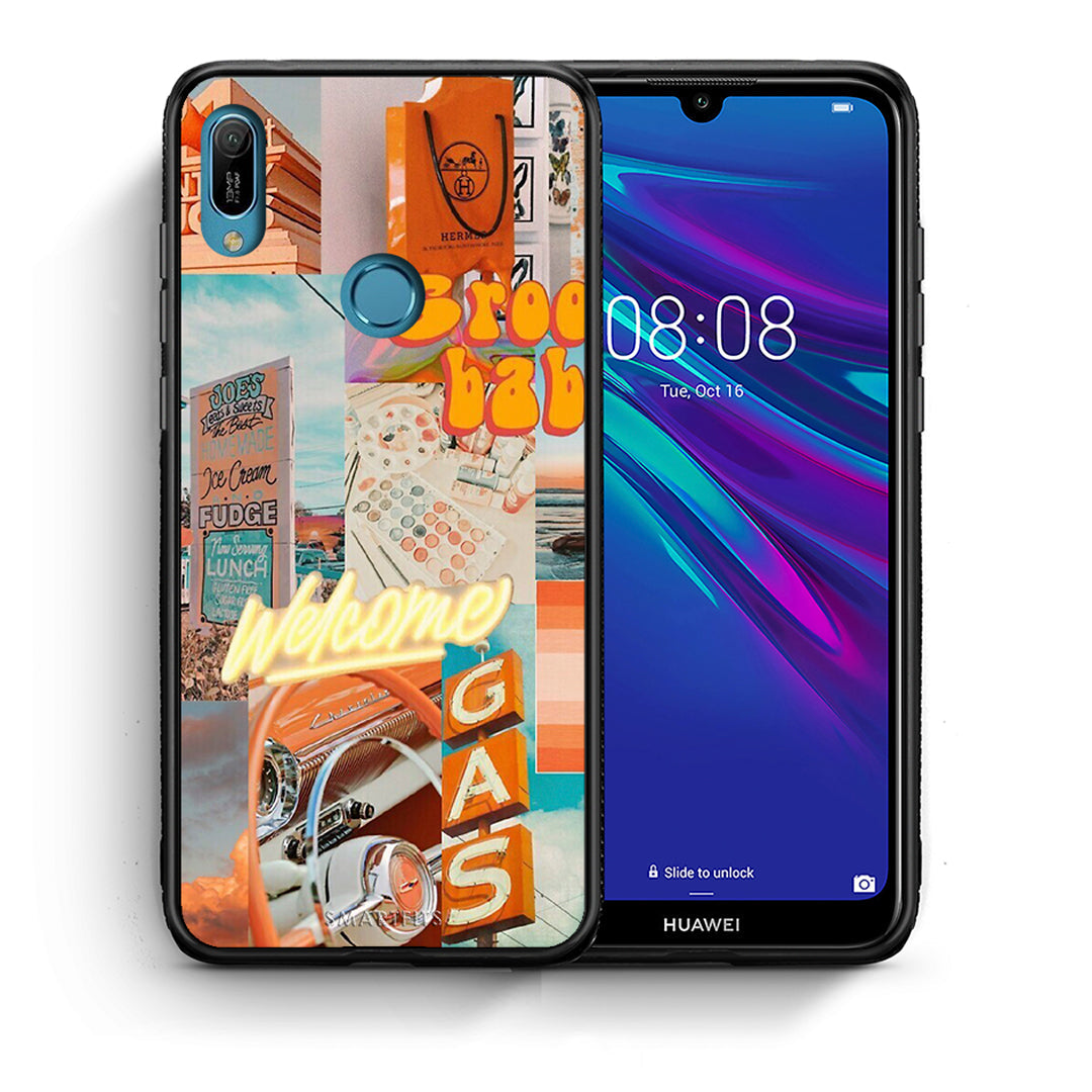 Θήκη Αγίου Βαλεντίνου Huawei Y6 2019 Groovy Babe από τη Smartfits με σχέδιο στο πίσω μέρος και μαύρο περίβλημα | Huawei Y6 2019 Groovy Babe case with colorful back and black bezels