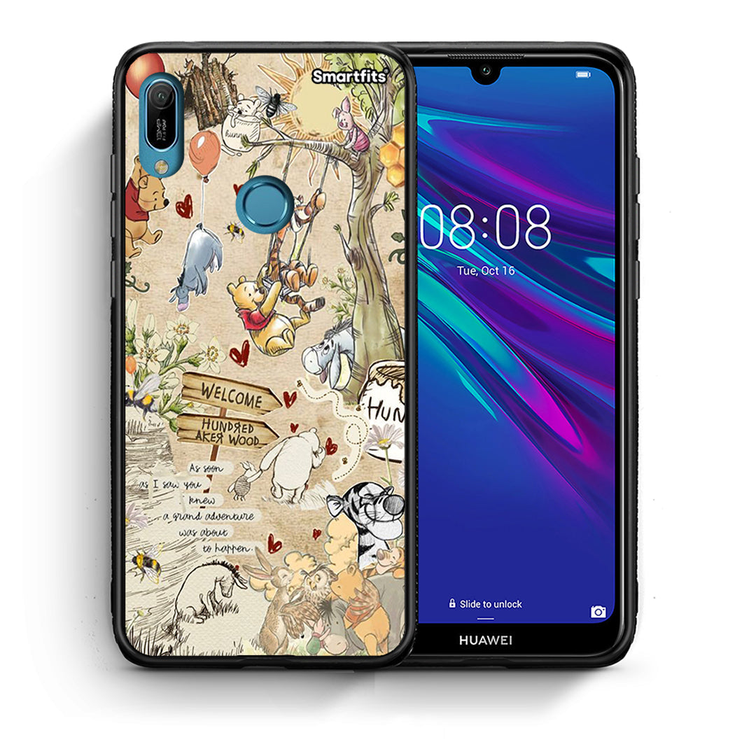 Θήκη Huawei Y6 2019 Happy Friends από τη Smartfits με σχέδιο στο πίσω μέρος και μαύρο περίβλημα | Huawei Y6 2019 Happy Friends case with colorful back and black bezels