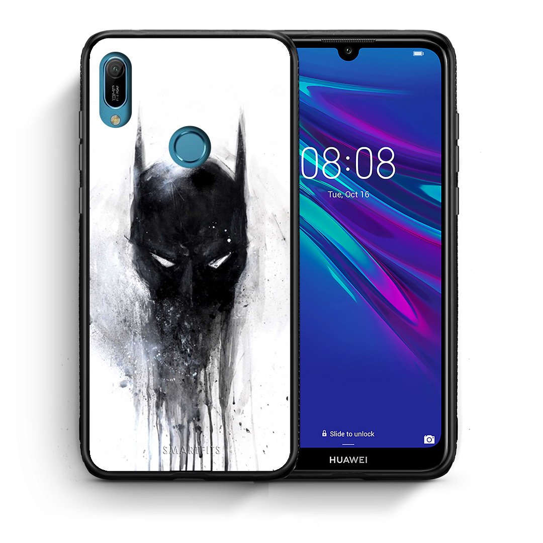 Θήκη Huawei Y6 2019 Paint Bat Hero από τη Smartfits με σχέδιο στο πίσω μέρος και μαύρο περίβλημα | Huawei Y6 2019 Paint Bat Hero case with colorful back and black bezels