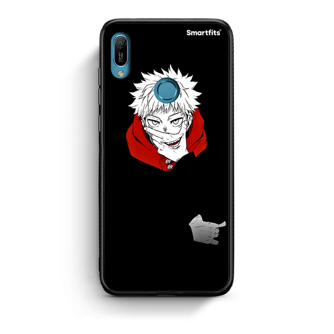 Huawei Y6 2019 Itadori Anime θήκη από τη Smartfits με σχέδιο στο πίσω μέρος και μαύρο περίβλημα | Smartphone case with colorful back and black bezels by Smartfits