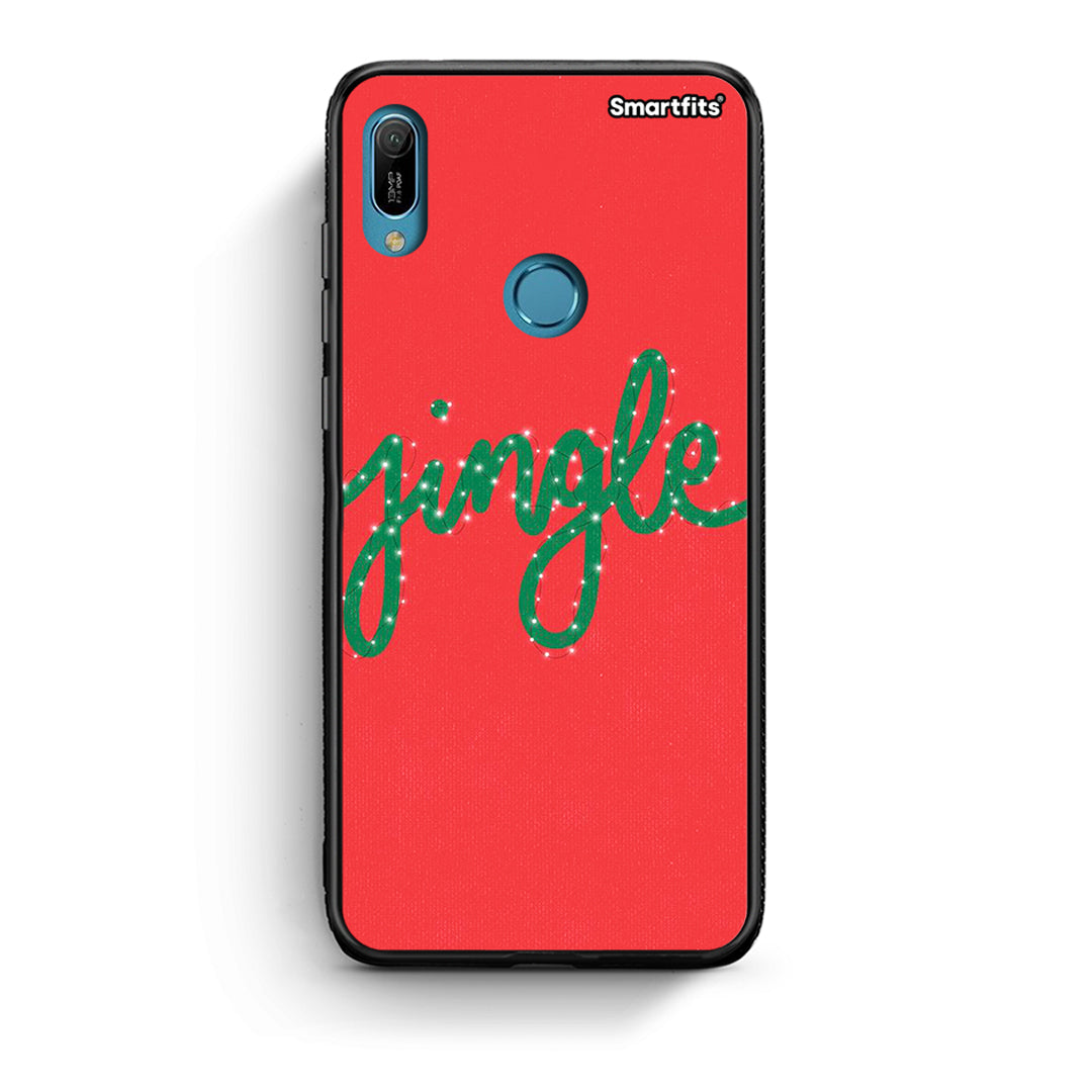 Huawei Y6 2019 Jingle Xmas θήκη από τη Smartfits με σχέδιο στο πίσω μέρος και μαύρο περίβλημα | Smartphone case with colorful back and black bezels by Smartfits