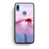 Thumbnail for Huawei Y6 2019 Ladybug Flower θήκη από τη Smartfits με σχέδιο στο πίσω μέρος και μαύρο περίβλημα | Smartphone case with colorful back and black bezels by Smartfits
