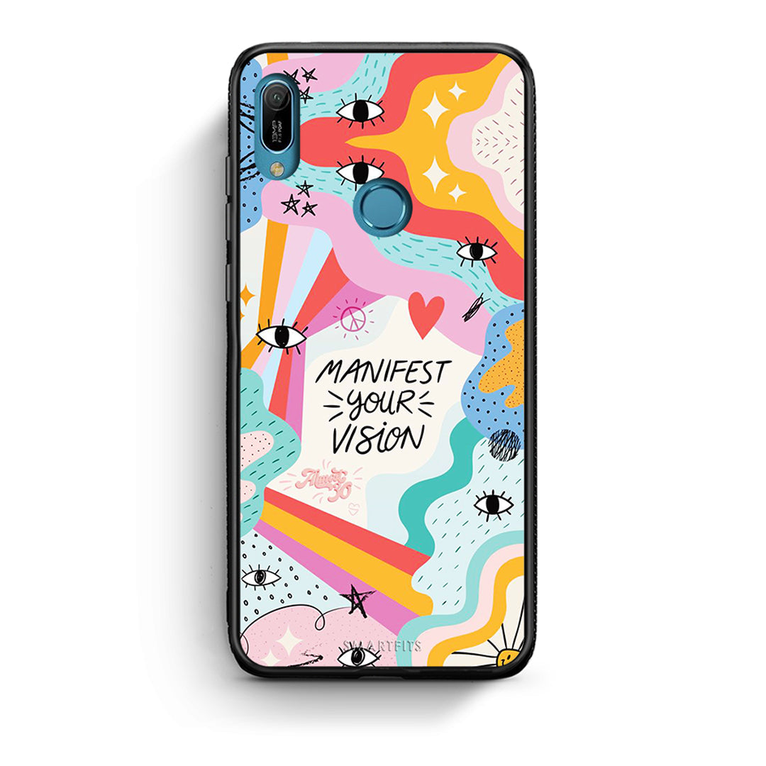 Huawei Y6 2019 Manifest Your Vision θήκη από τη Smartfits με σχέδιο στο πίσω μέρος και μαύρο περίβλημα | Smartphone case with colorful back and black bezels by Smartfits