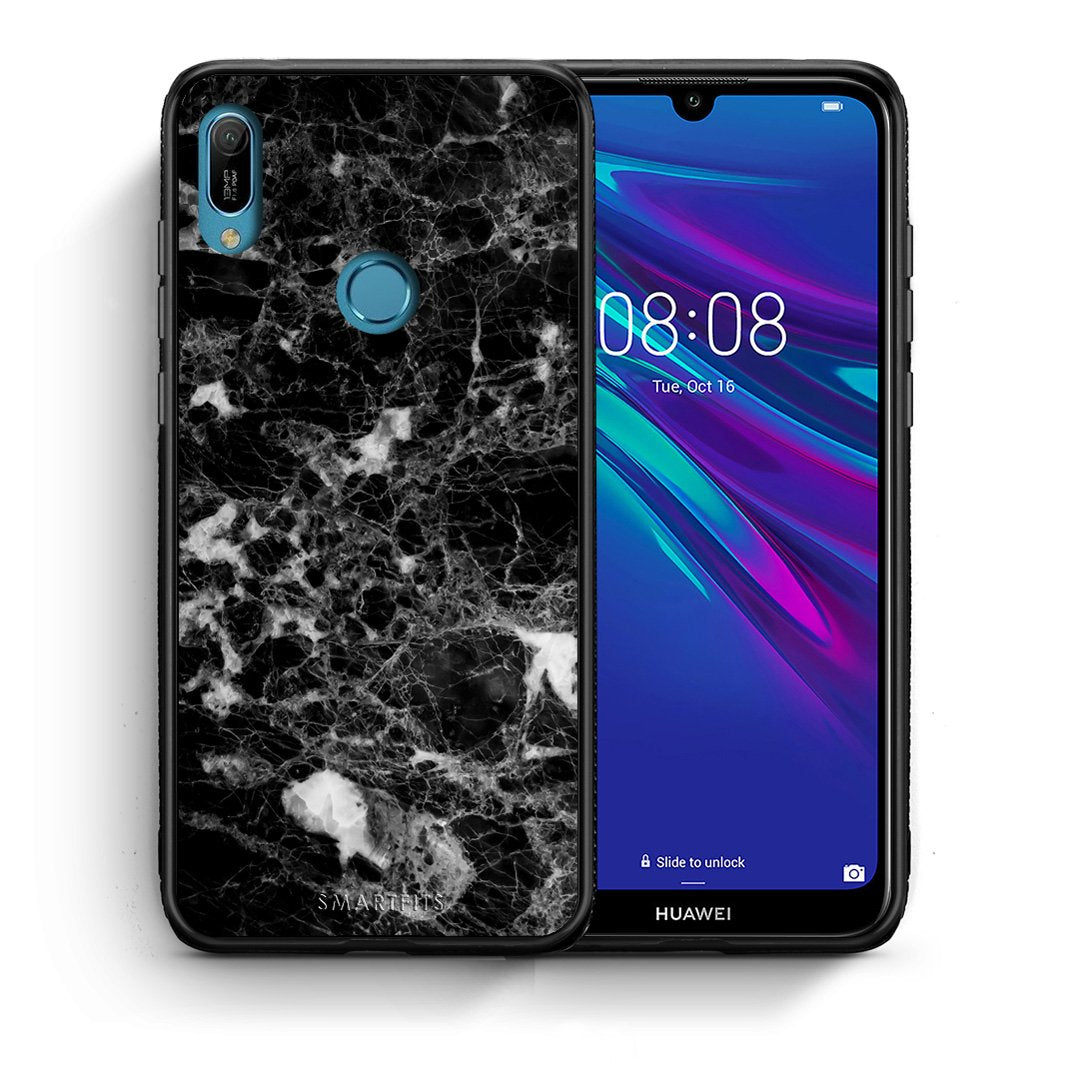 Θήκη Huawei Y6 2019 Male Marble από τη Smartfits με σχέδιο στο πίσω μέρος και μαύρο περίβλημα | Huawei Y6 2019 Male Marble case with colorful back and black bezels