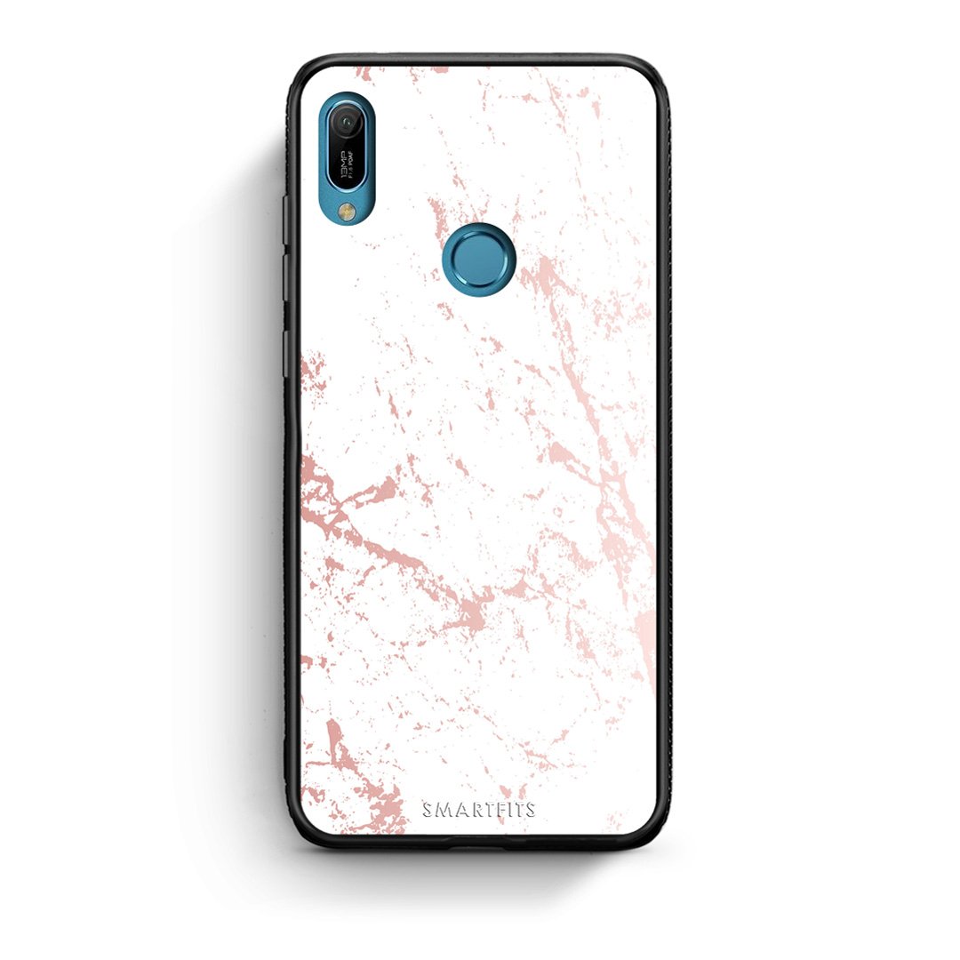 116 - Huawei Y6 2019 Pink Splash Marble case, cover, bumper