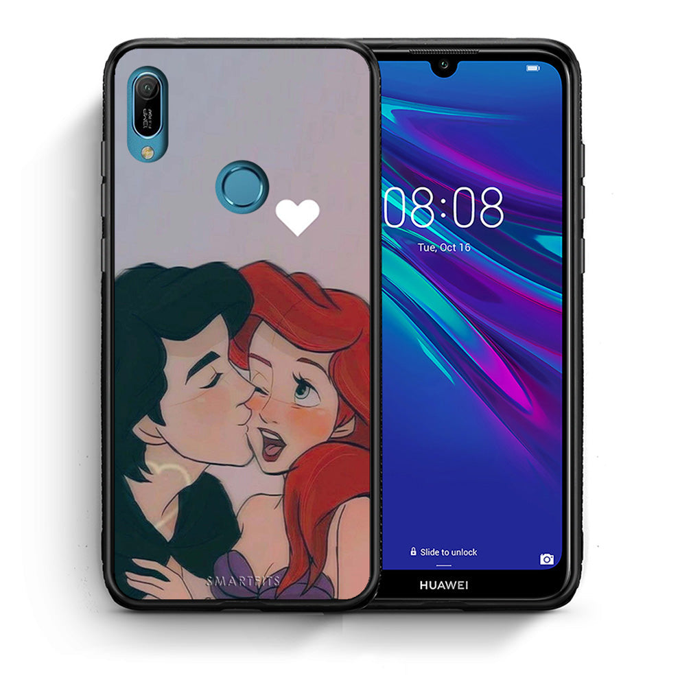 Θήκη Αγίου Βαλεντίνου Huawei Y6 2019 Mermaid Love από τη Smartfits με σχέδιο στο πίσω μέρος και μαύρο περίβλημα | Huawei Y6 2019 Mermaid Love case with colorful back and black bezels