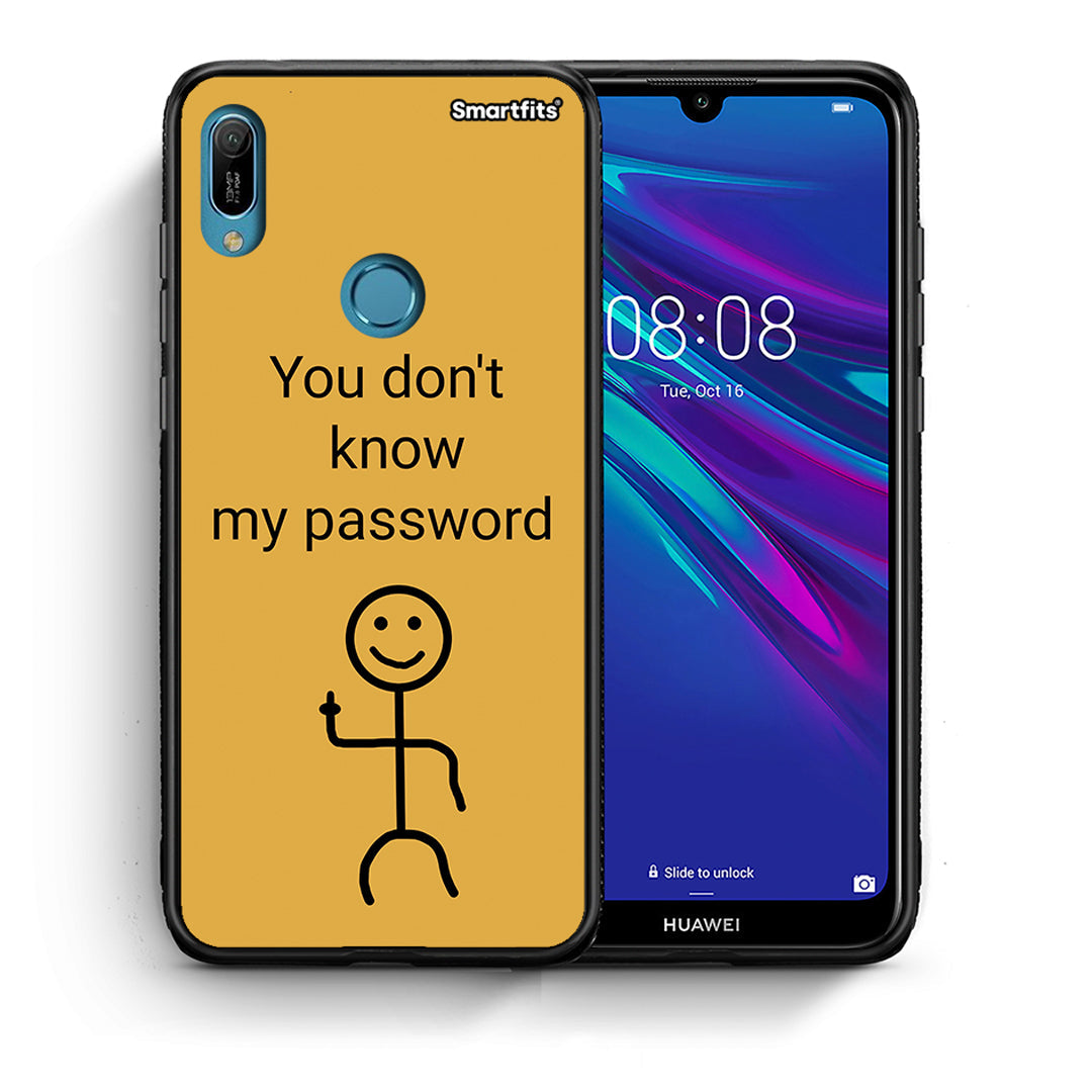 Θήκη Huawei Y6 2019 My Password από τη Smartfits με σχέδιο στο πίσω μέρος και μαύρο περίβλημα | Huawei Y6 2019 My Password case with colorful back and black bezels