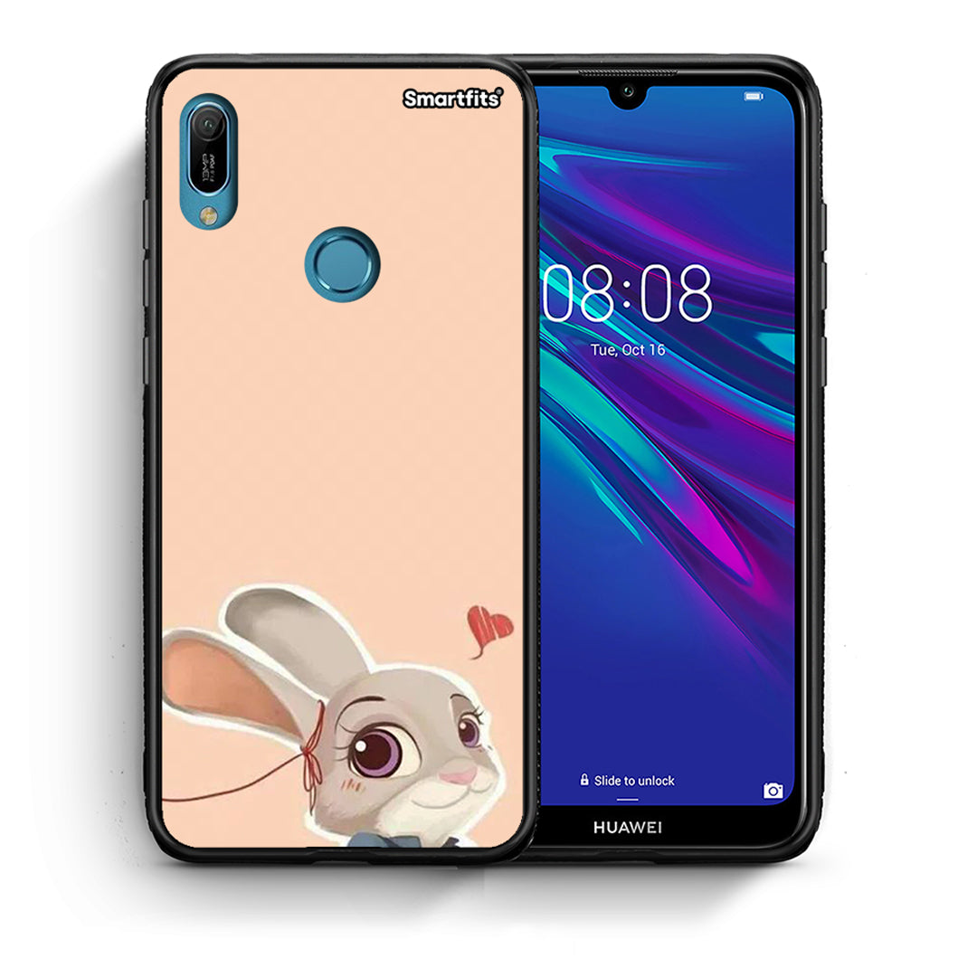 Θήκη Huawei Y6 2019 Nick Wilde And Judy Hopps Love 2 από τη Smartfits με σχέδιο στο πίσω μέρος και μαύρο περίβλημα | Huawei Y6 2019 Nick Wilde And Judy Hopps Love 2 case with colorful back and black bezels