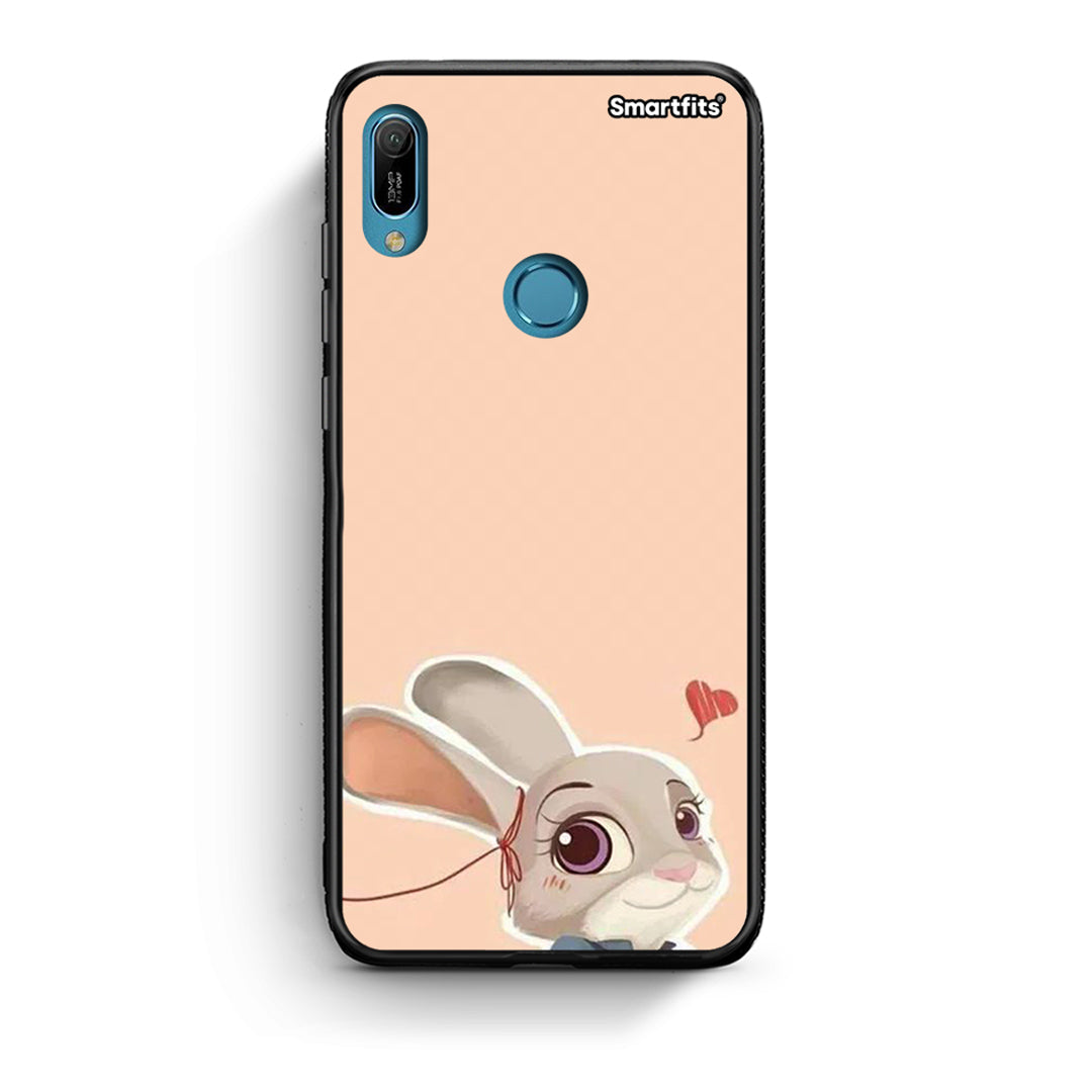 Huawei Y6 2019 Nick Wilde And Judy Hopps Love 2 θήκη από τη Smartfits με σχέδιο στο πίσω μέρος και μαύρο περίβλημα | Smartphone case with colorful back and black bezels by Smartfits