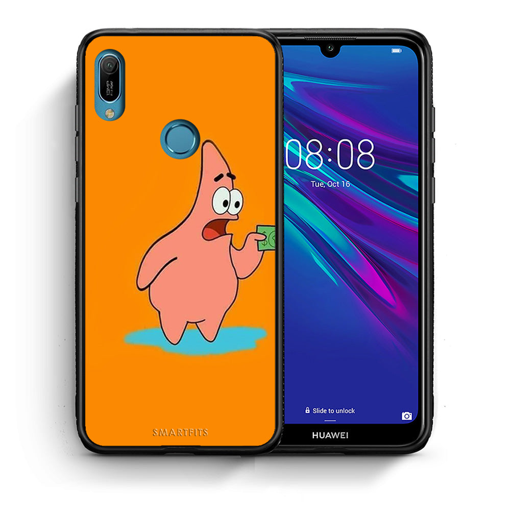 Θήκη Αγίου Βαλεντίνου Huawei Y6 2019 No Money 1 από τη Smartfits με σχέδιο στο πίσω μέρος και μαύρο περίβλημα | Huawei Y6 2019 No Money 1 case with colorful back and black bezels