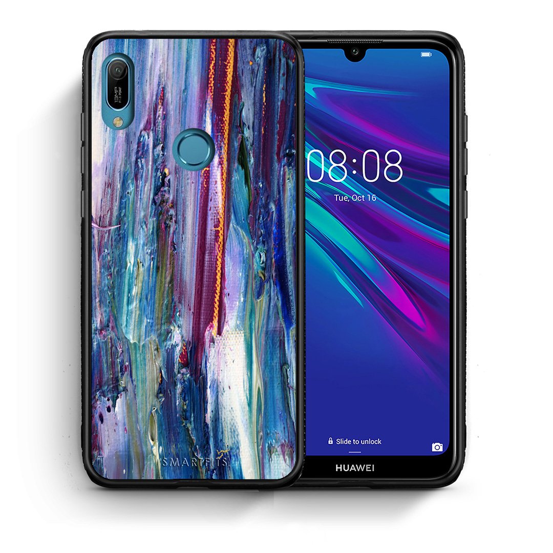Θήκη Huawei Y6 2019 Winter Paint από τη Smartfits με σχέδιο στο πίσω μέρος και μαύρο περίβλημα | Huawei Y6 2019 Winter Paint case with colorful back and black bezels