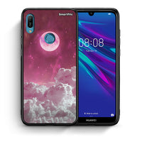 Thumbnail for Θήκη Huawei Y6 2019 Pink Moon από τη Smartfits με σχέδιο στο πίσω μέρος και μαύρο περίβλημα | Huawei Y6 2019 Pink Moon case with colorful back and black bezels