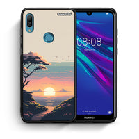 Thumbnail for Θήκη Huawei Y6 2019 Pixel Sunset από τη Smartfits με σχέδιο στο πίσω μέρος και μαύρο περίβλημα | Huawei Y6 2019 Pixel Sunset case with colorful back and black bezels