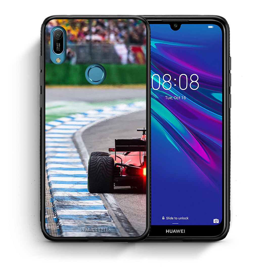 Θήκη Huawei Y6 2019 Racing Vibes από τη Smartfits με σχέδιο στο πίσω μέρος και μαύρο περίβλημα | Huawei Y6 2019 Racing Vibes case with colorful back and black bezels