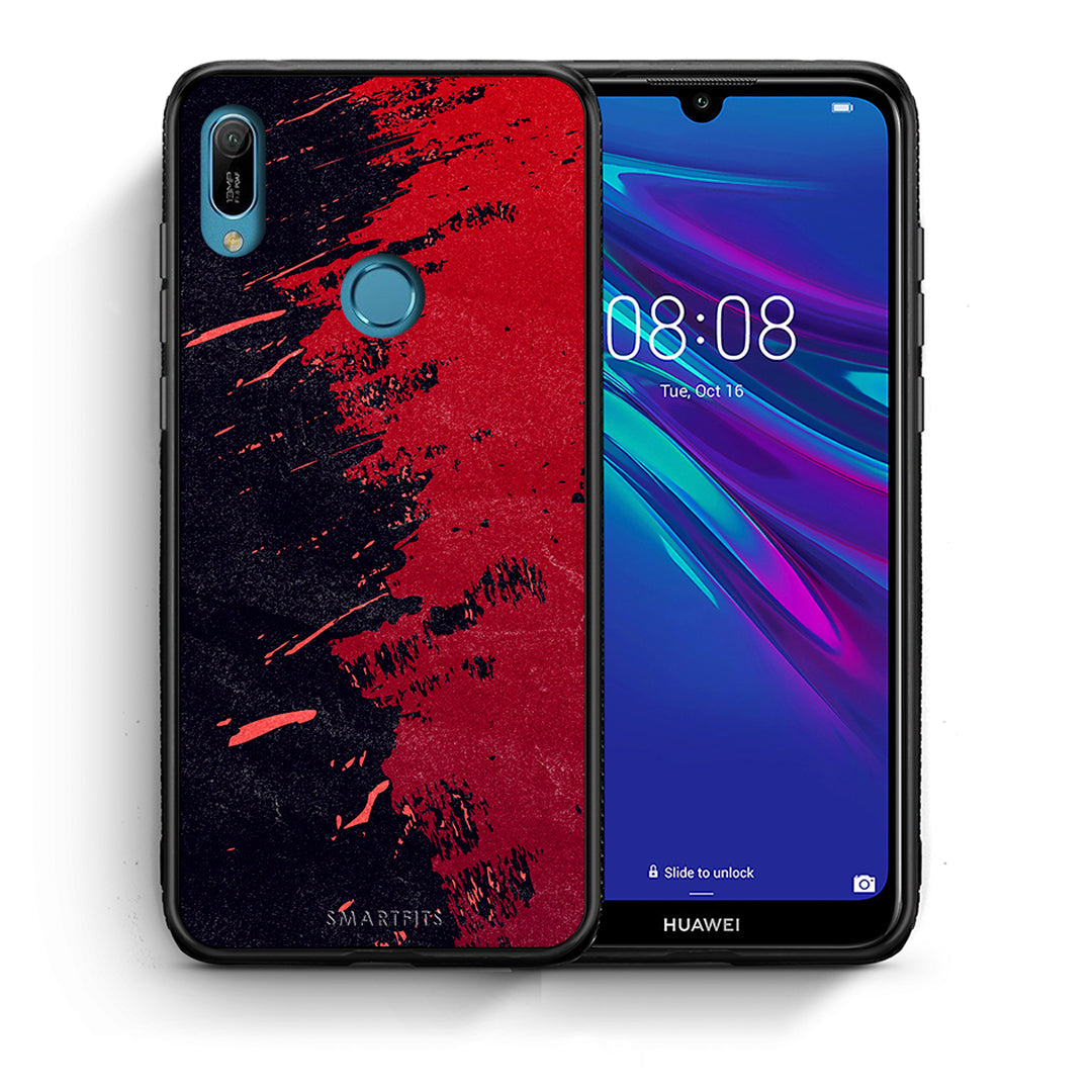 Θήκη Αγίου Βαλεντίνου Huawei Y6 2019 Red Paint από τη Smartfits με σχέδιο στο πίσω μέρος και μαύρο περίβλημα | Huawei Y6 2019 Red Paint case with colorful back and black bezels