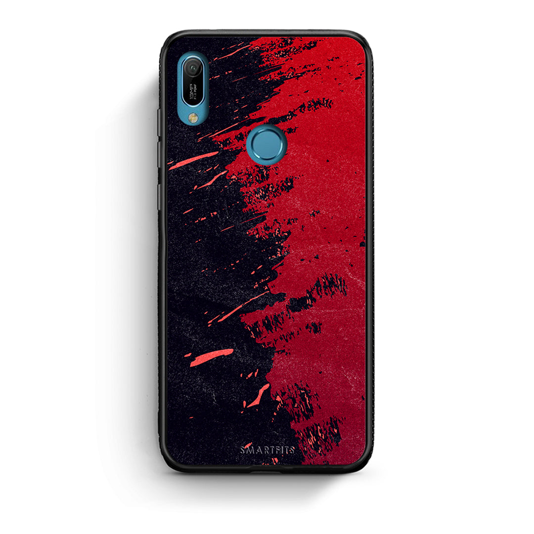Huawei Y6 2019 Red Paint Θήκη Αγίου Βαλεντίνου από τη Smartfits με σχέδιο στο πίσω μέρος και μαύρο περίβλημα | Smartphone case with colorful back and black bezels by Smartfits