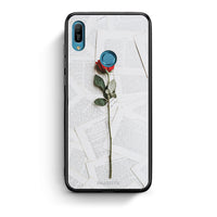 Thumbnail for Huawei Y6 2019 Red Rose θήκη από τη Smartfits με σχέδιο στο πίσω μέρος και μαύρο περίβλημα | Smartphone case with colorful back and black bezels by Smartfits