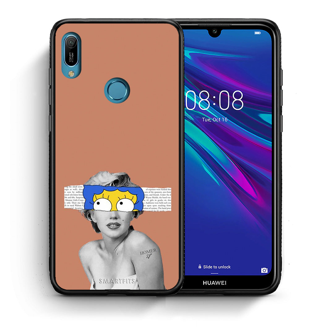 Θήκη Huawei Y6 2019 Sim Merilyn από τη Smartfits με σχέδιο στο πίσω μέρος και μαύρο περίβλημα | Huawei Y6 2019 Sim Merilyn case with colorful back and black bezels