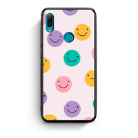 Thumbnail for Huawei Y6 2019 Smiley Faces θήκη από τη Smartfits με σχέδιο στο πίσω μέρος και μαύρο περίβλημα | Smartphone case with colorful back and black bezels by Smartfits