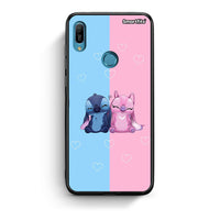 Thumbnail for Huawei Y6 2019 Stitch And Angel θήκη από τη Smartfits με σχέδιο στο πίσω μέρος και μαύρο περίβλημα | Smartphone case with colorful back and black bezels by Smartfits