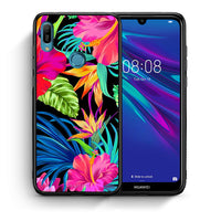 Thumbnail for Θήκη Huawei Y6 2019 Tropical Flowers από τη Smartfits με σχέδιο στο πίσω μέρος και μαύρο περίβλημα | Huawei Y6 2019 Tropical Flowers case with colorful back and black bezels