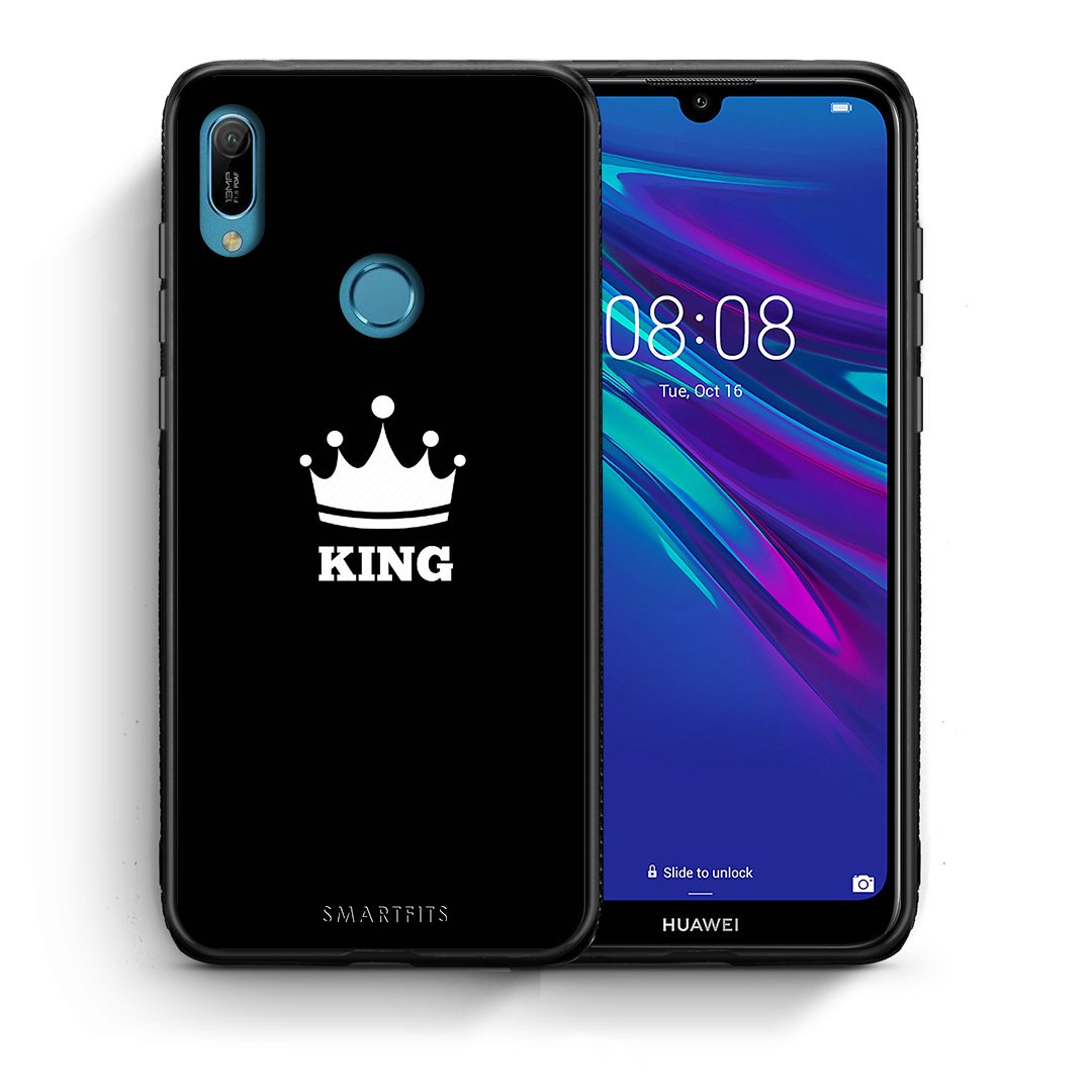 Θήκη Huawei Y6 2019 King Valentine από τη Smartfits με σχέδιο στο πίσω μέρος και μαύρο περίβλημα | Huawei Y6 2019 King Valentine case with colorful back and black bezels