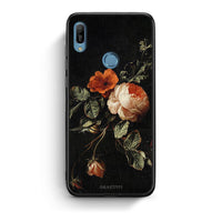 Thumbnail for Huawei Y6 2019 Vintage Roses θήκη από τη Smartfits με σχέδιο στο πίσω μέρος και μαύρο περίβλημα | Smartphone case with colorful back and black bezels by Smartfits