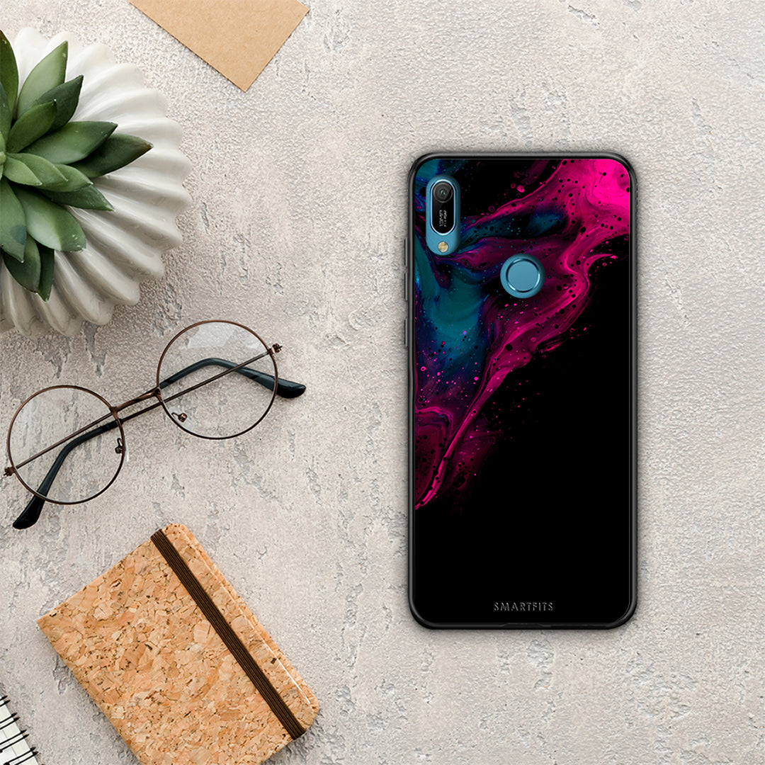 Watercolor Pink Black - Huawei Y6 2019 case