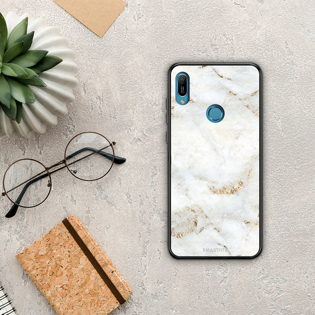 White Gold Marble - Huawei Y6 2019 case