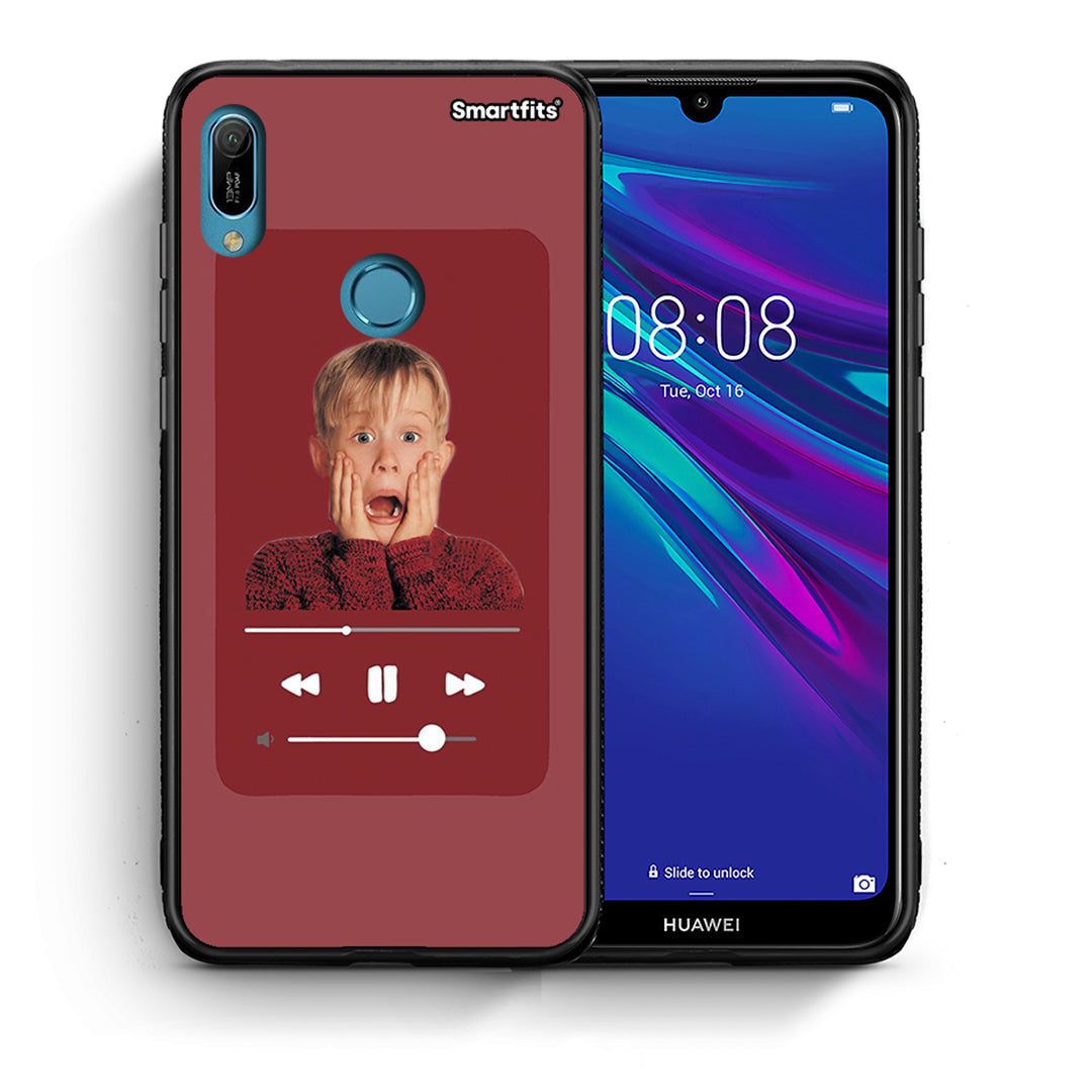 Θήκη Huawei Y6 2019 Xmas Alone Music από τη Smartfits με σχέδιο στο πίσω μέρος και μαύρο περίβλημα | Huawei Y6 2019 Xmas Alone Music case with colorful back and black bezels